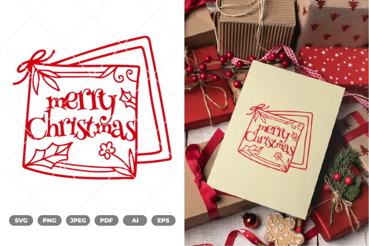 Laser Cut Merry Christmas Ornaments SVG & Clipart