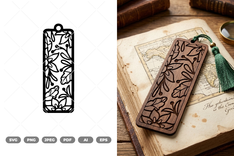 Floral Bookmark SVG & Clipart