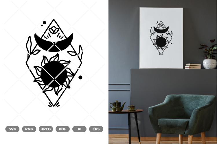 Sun and Moon SVG & Clipart