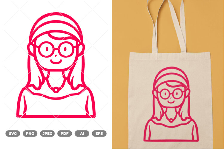 Girl Doodle SVG & Clipart example image 1