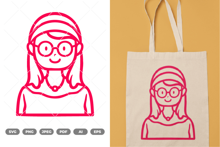 Girl Doodle SVG & Clipart
