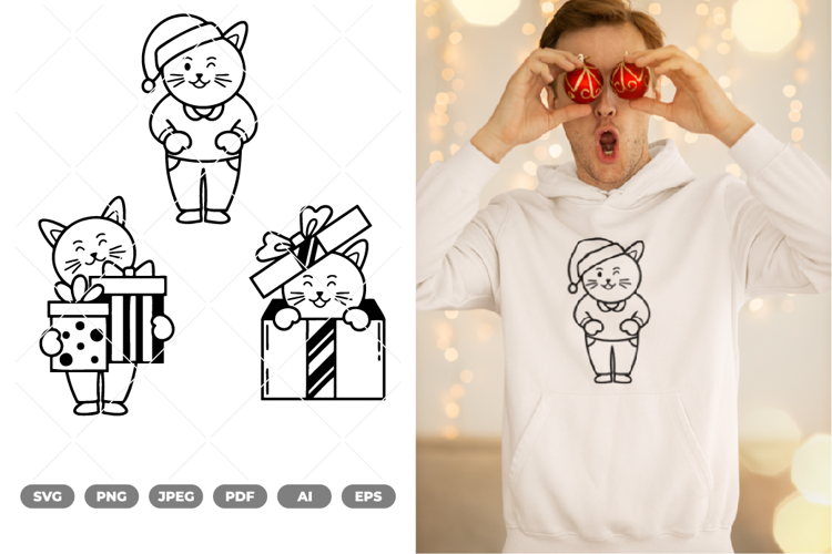 Christmas Cat SVG & Clipart