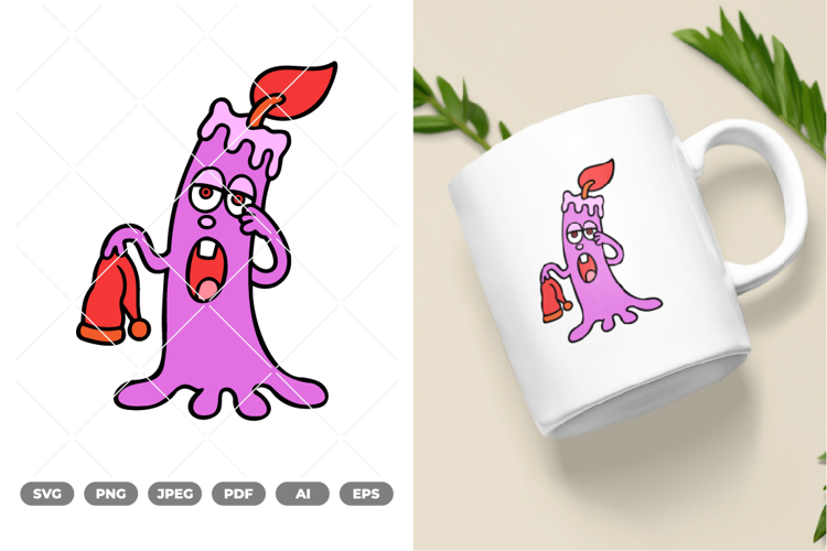 Candle Monster Colored SVG & Clipart