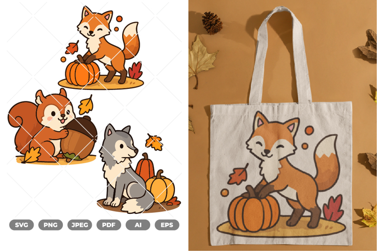 Autumn Animal Colored SVG & Clipart