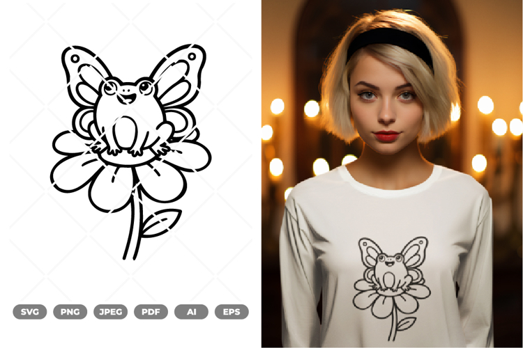 Fairy Frog SVG & Clipart