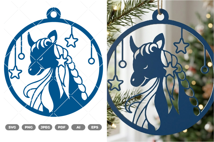 Unicorn Ornament SVG   Clipart