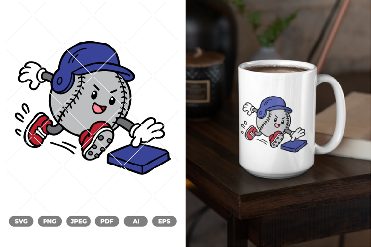 Baseball Mascot Colored SVG & Clipart