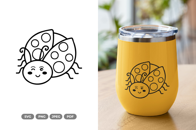 Kawaii Ladybug SVG   Clipart - Spring Cut File