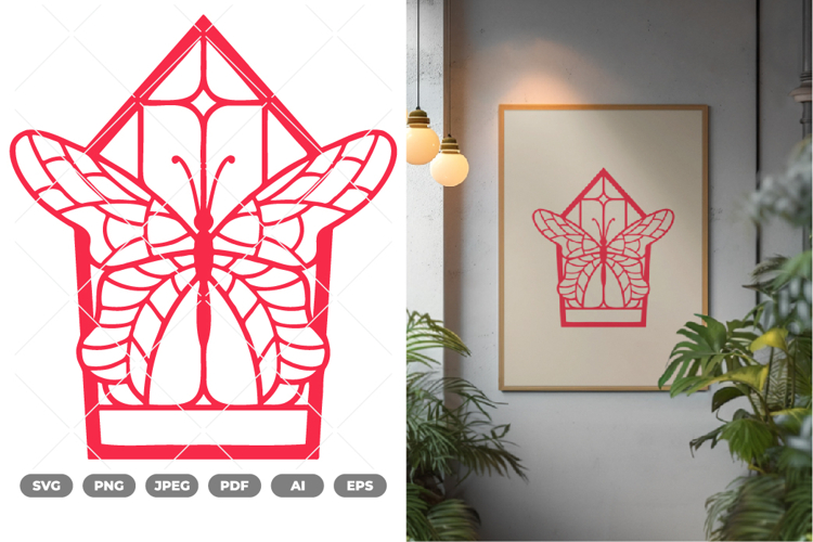 Butterfly Stained Glass SVG & Clipart