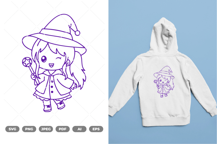Chibi Witch SVG & Clipart