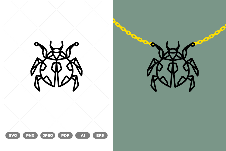 Geometrical Bug Necklace SVG & Clipart