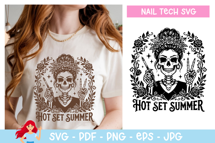 Hot set summer SVG, Nail tech inspired svg example image 1