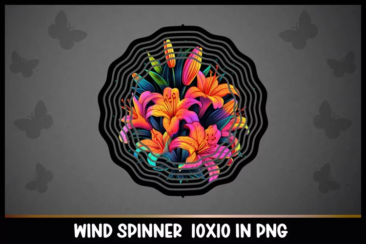 Rainbow Lilly Flower Wind Spinner Sublimation