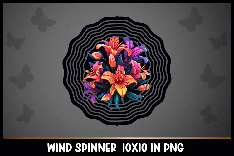 Rainbow Lilly Flower Wind Spinner Sublimation