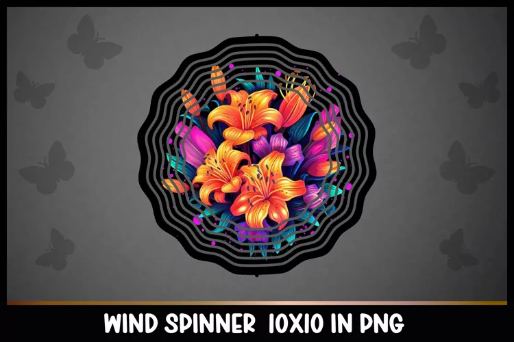 Rainbow Lilly Flower Wind Spinner Sublimation