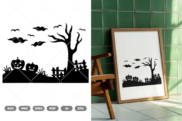 Halloween Scene SVG & Clipart