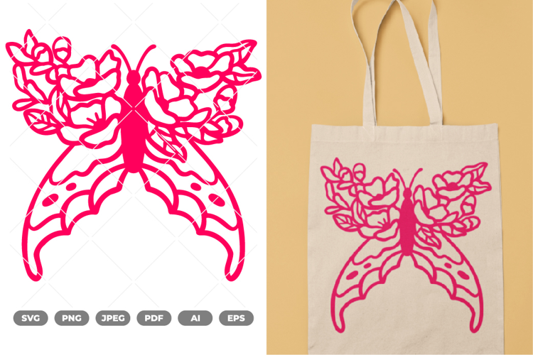 Flower Butterfly SVG & Clipart