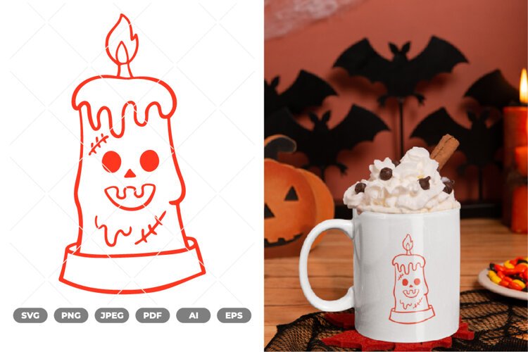 Scary Candle SVG & Clipart example image 1