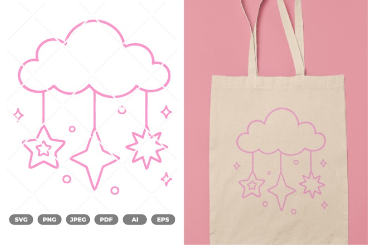 Planets And Cloud SVG & Clipart example image 1