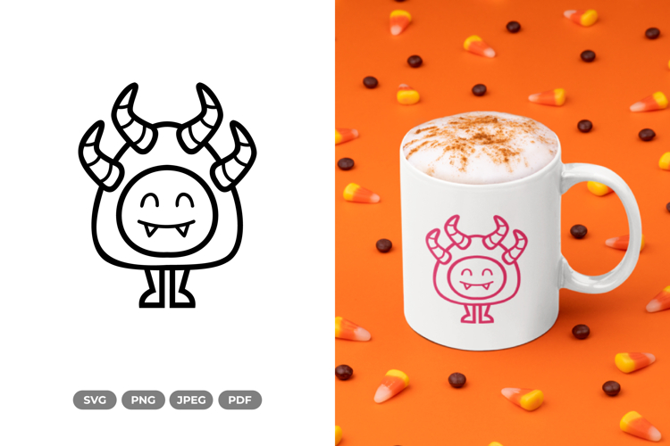 Kawaii Monster Doodle SVG & Clipart