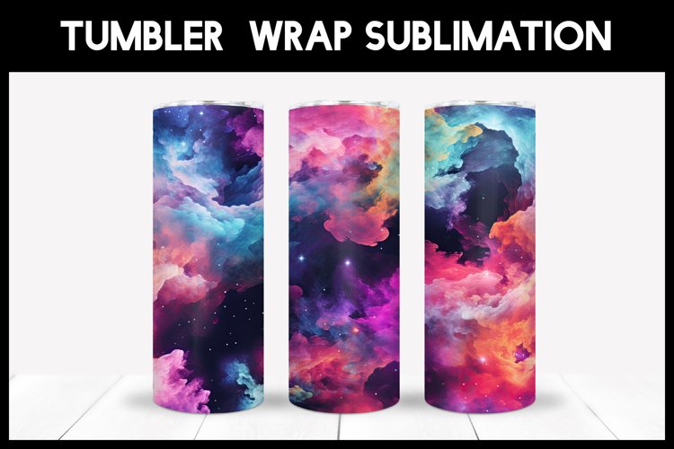 Nebula Watercolour Tumbler Sublimation | Wrap