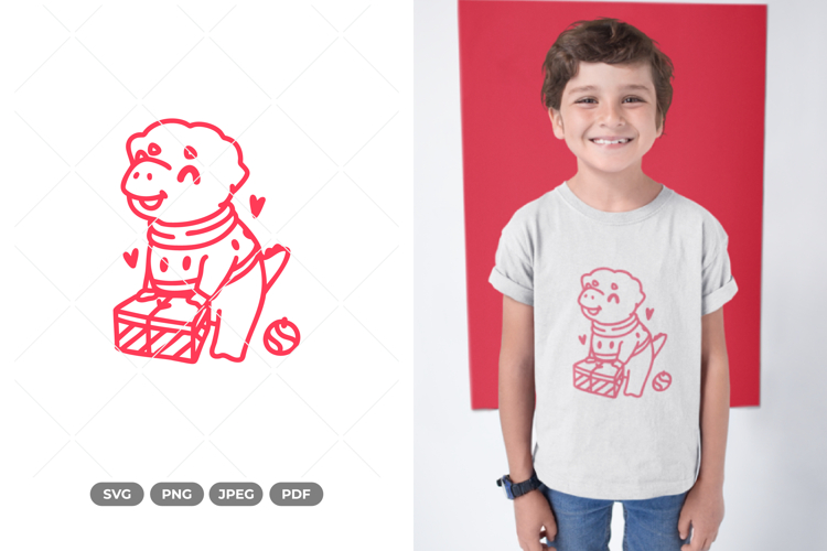 Christmas Dino SVG & Clipart