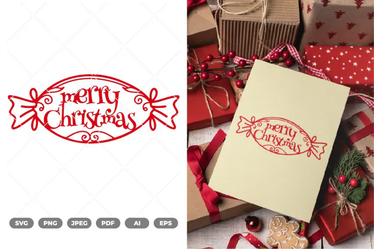 Laser Cut Merry Christmas Ornaments SVG & Clipart