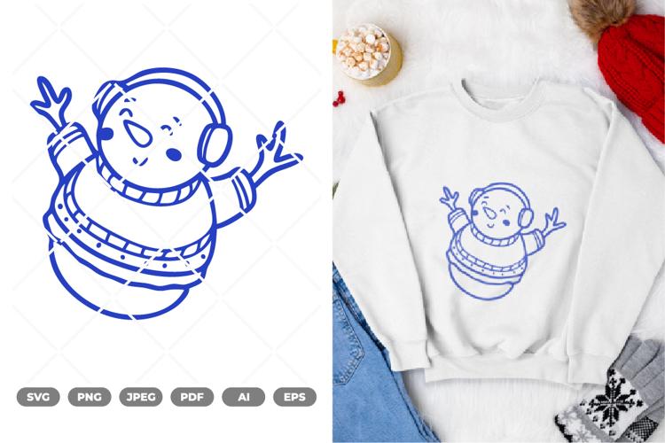 Happy Snowman SVG & Clipart