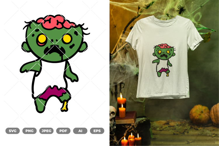 Chibi Zombie Colored SVG & Clipart