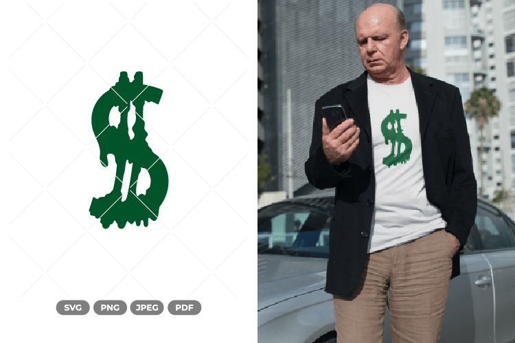 Melting Dollars SVG & Clipart