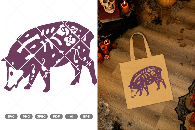 Pig Skeleton SVG & Clipart example image 1