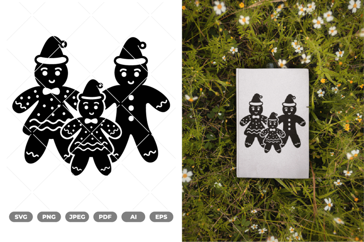 Gingerbread Family SVG & Clipart