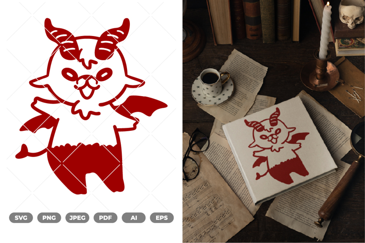 Chibi Satan Goat SVG & Clipart