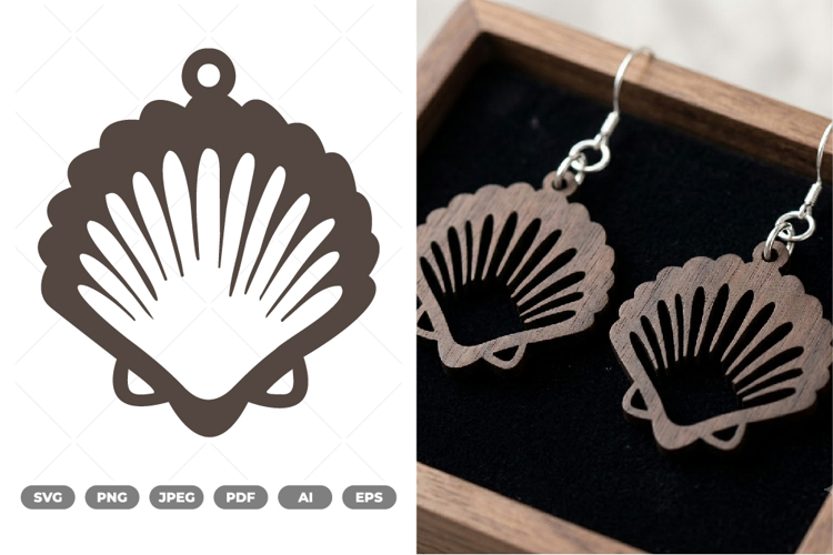 Seashell Earring SVG   Clipart