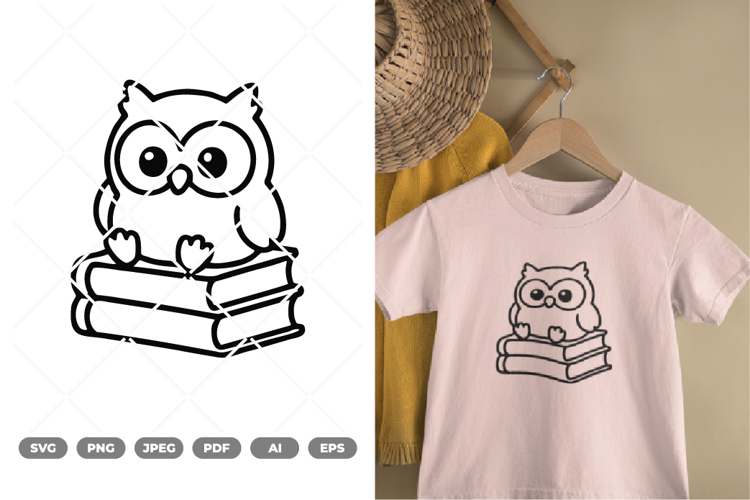 Owl and Book SVG & Clipart