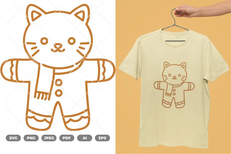Cat Ginger Bread SVG & Clipart