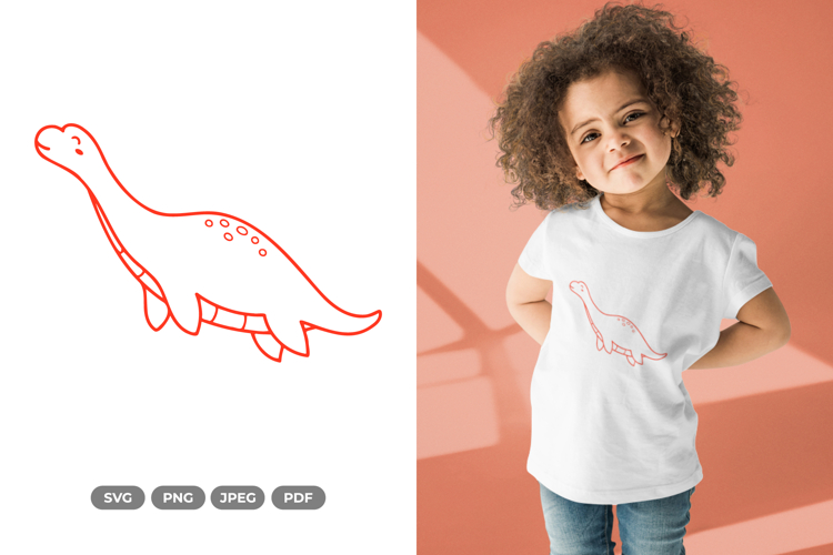 Kawaii Dino SVG & Clipart - Dinosaur Doodle