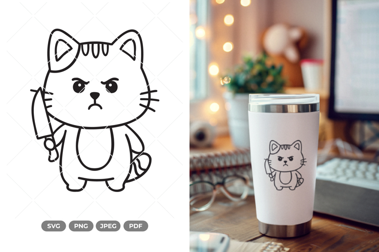 Angry Cat SVG & Clipart
