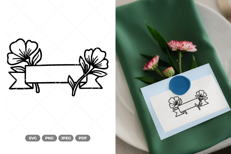 Floral Banner SVG & Clipart