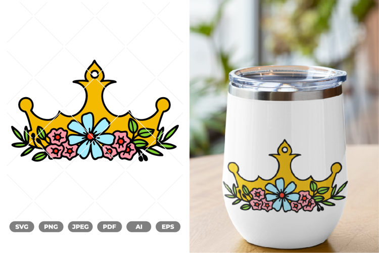 Floral Crown Colored SVG & Clipart