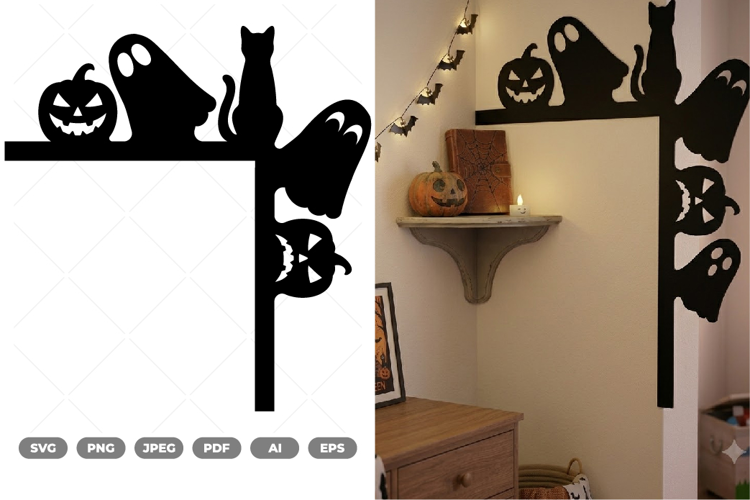 Halloween Door Corner SVG & Clipart