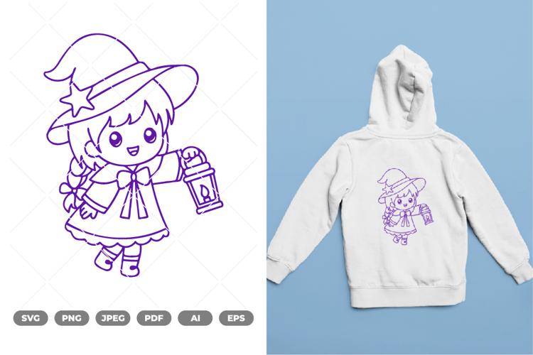 Chibi Witch SVG & Clipart
