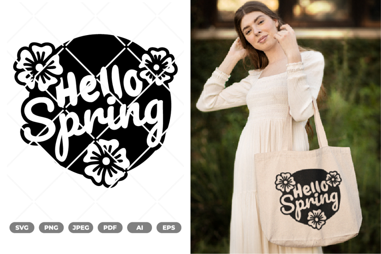 Hello Spring SVG & Clipart example image 1