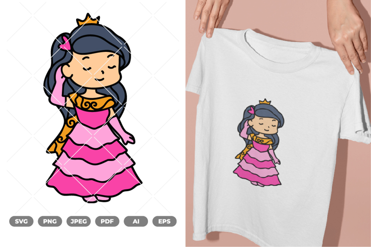 Chibi Princess Colored SVG & Clipart