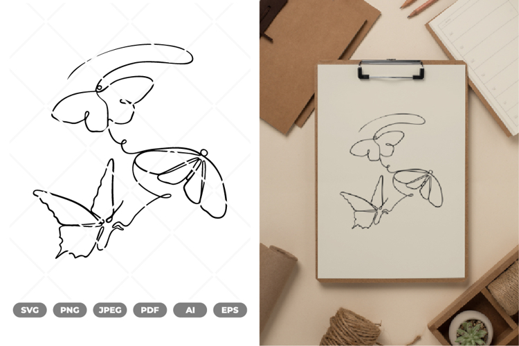 Outline Butterfly Clipart Image 3