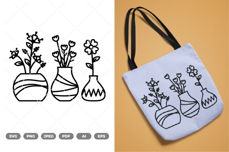 Potted Plants SVG & Clipart example image 1