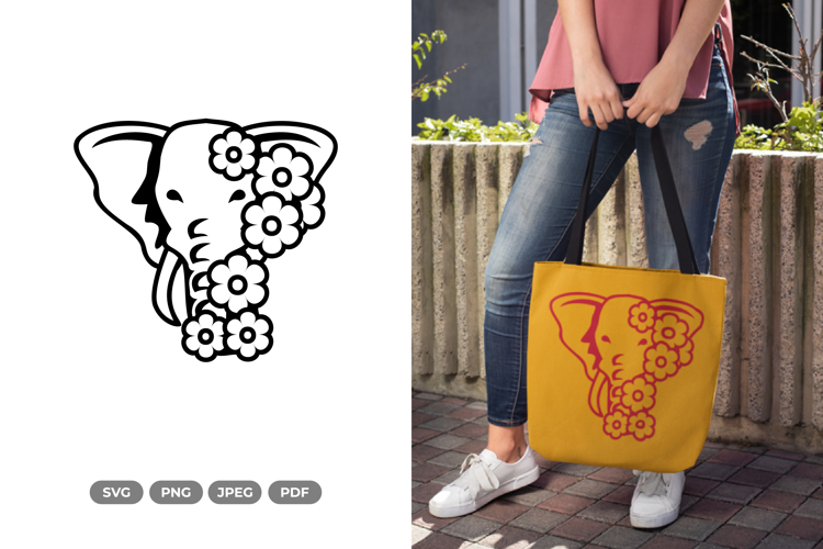 Floral Elephant SVG & Clipart - Beauty Animal