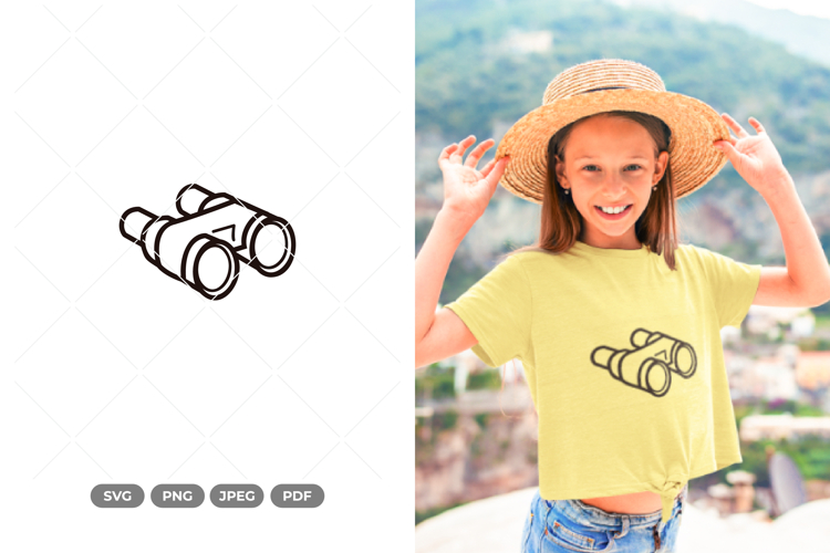 Doodle Binocular SVG & Clipart - Camping SVG