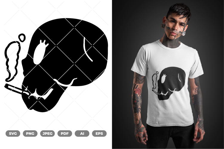 Smoking Skull SVG & Clipart