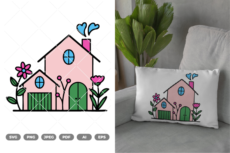 House Colored SVG & Clipart example image 1